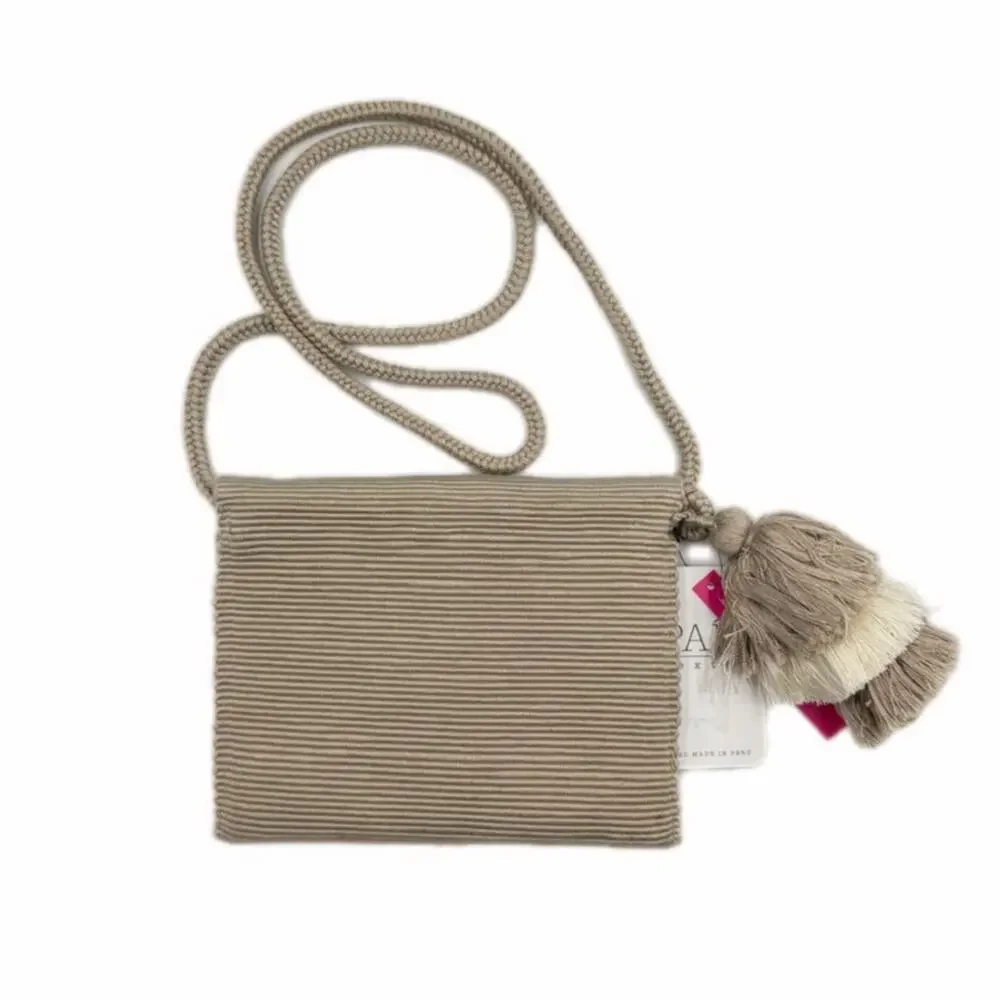 Pais Textil Ande NWT Beige 100% Cotton Woven Handmade Crossbody Foldover Purse